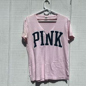 PINK Cut Out Crew Neck Tee